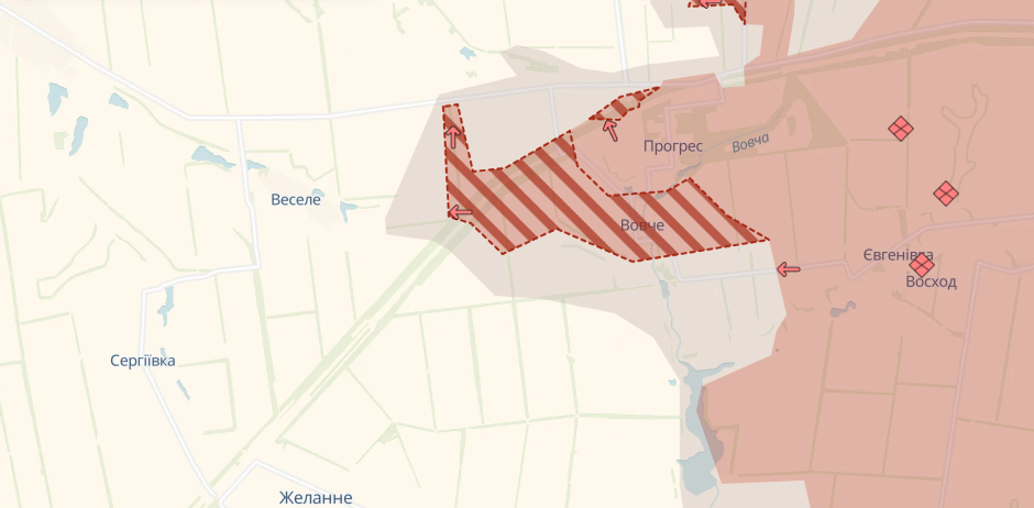 Армія РФ просунулась у Новоселівці Першій, Вовчому та поблизу ще трьох сіл на Донеччині – Deepstate